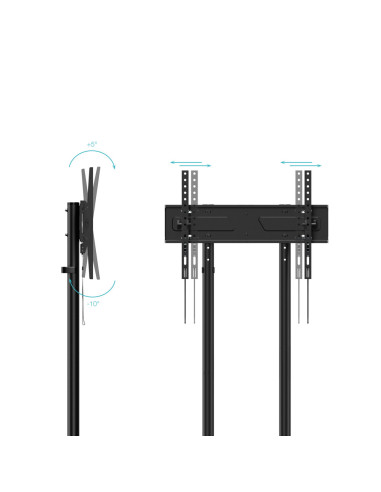 TooQ “KEFRÉN” Soporte de suelo con Ruedas para pantallas de 37”-70”, Negro