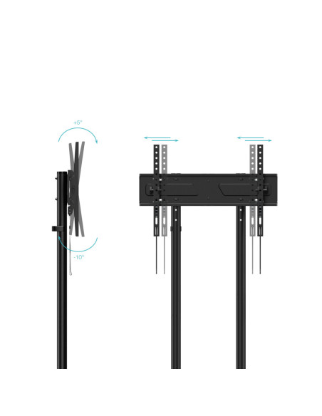 TooQ “KEFRÉN” Soporte de suelo con Ruedas para pantallas de 37”-70”, Negro