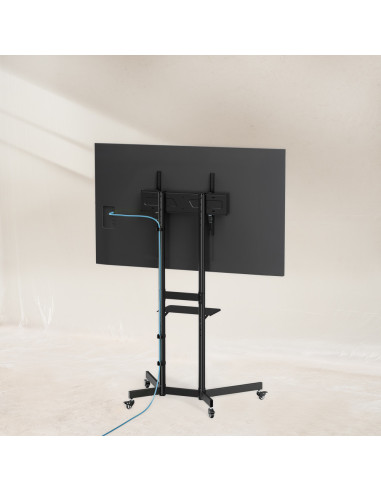 TooQ “KEFRÉN” Soporte de suelo con Ruedas para pantallas de 37”-70”, Negro