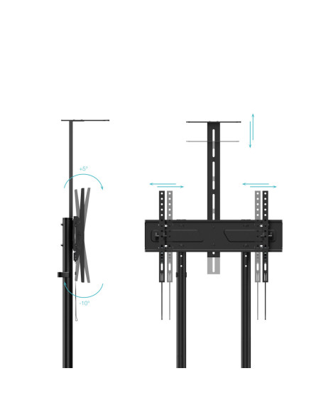 TooQ “NEFERTITI” Soporte de suelo con Ruedas para pantallas de 37”-70”, Negro