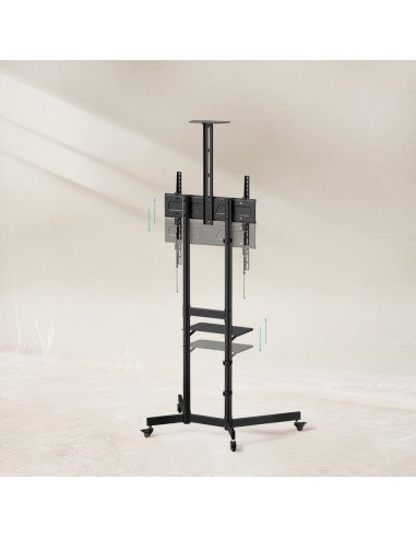 TooQ “NEFERTITI” Soporte de suelo con Ruedas para pantallas de 37”-70”, Negro