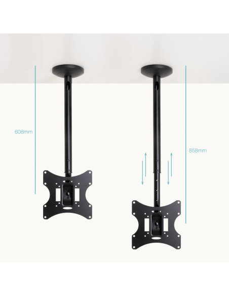 TooQ Soporte de Techo para pantallas 23”-42”, Negro