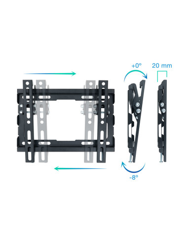 TooQ LP1044T-B soporte para TV 109,2 cm (43") Negro