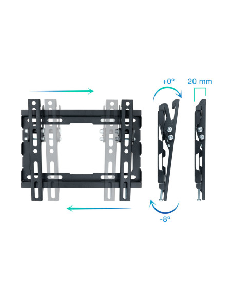 TooQ LP1044T-B soporte para TV 109,2 cm (43") Negro