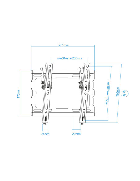TooQ LP1044T-B soporte para TV 109,2 cm (43") Negro