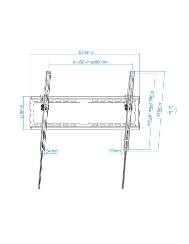 TooQ LP1081T-B soporte para TV 2,03 m (80") Negro