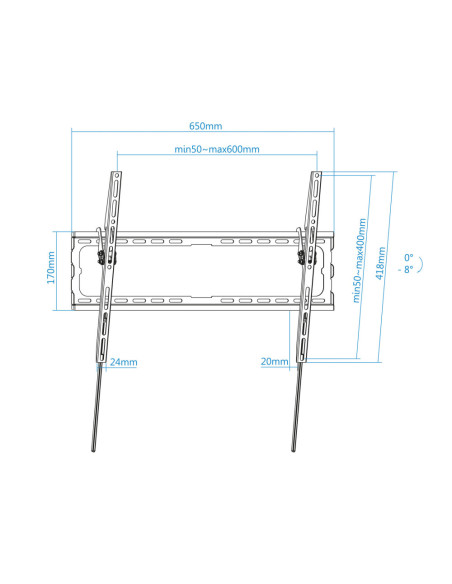 TooQ LP1081T-B soporte para TV 2,03 m (80") Negro