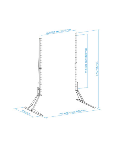 TooQ Soporte de mesa para pantallas 23”-75”