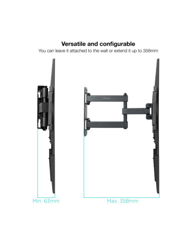 TooQ Soporte de pared para pantallas 32”- 55”