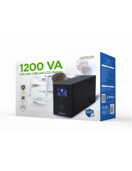 Gembird EG-UPS-033 sistema de alimentación ininterrumpida (UPS) Línea interactiva 1,2 kVA 720 W 3 salidas AC