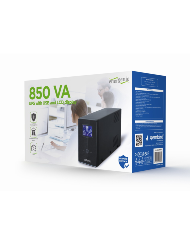 Gembird EG-UPS-032 sistema de alimentación ininterrumpida (UPS) 0,85 kVA 510 W 3 salidas AC