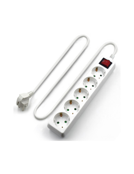 Ewent EW3916 base múltiple 1,5 m 5 salidas AC Interior Blanco