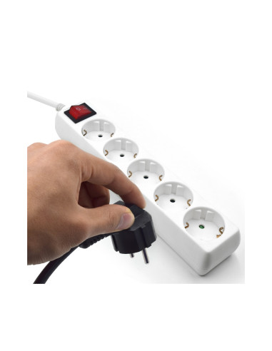 Ewent EW3916 base múltiple 1,5 m 5 salidas AC Interior Blanco