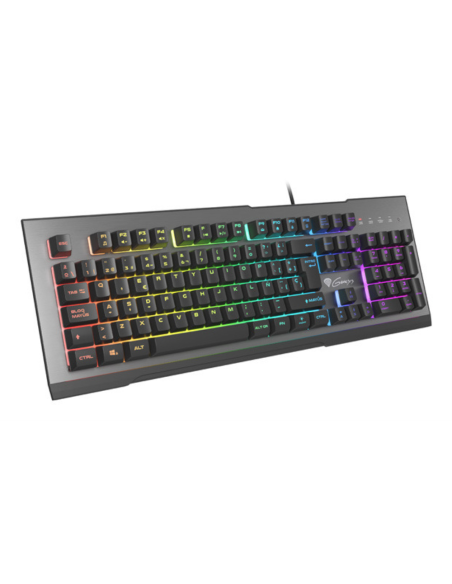 GENESIS Rhod 500 RGB teclado Juego USB QWERTY Español Negro, Gris