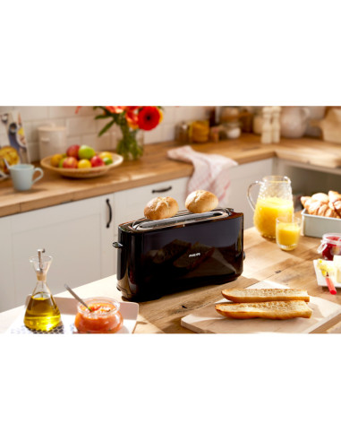 Philips Daily Collection HD2590/90 Tostadora - ranura larga, negro