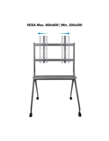 TooQ iSTAND Soporte de Suelo con Ruedas para Pantallas 50"- 86", Gris