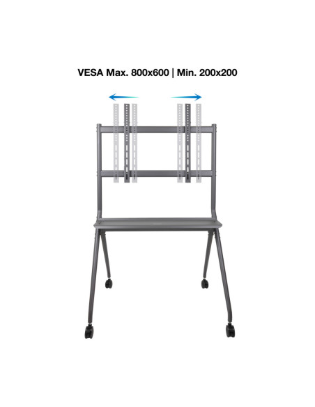 TooQ iSTAND Soporte de Suelo con Ruedas para Pantallas 50"- 86", Gris