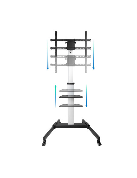 TooQ Hera Soporte de Suelo de Aluminio con Ruedas para Pantalla 37"-86"