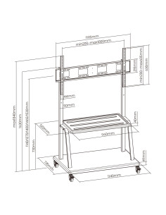 Ewent EW1541 soporte para pantalla de señalización 3,05 m (120") Negro