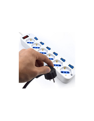 Ewent EW3932-3M limitador de tensión Blanco 6 salidas AC