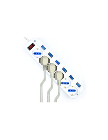 Ewent EW3932-5M limitador de tensión Blanco 6 salidas AC