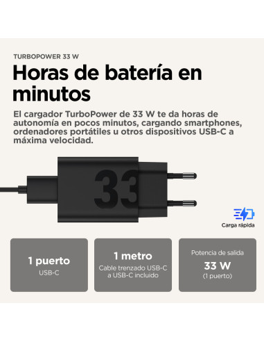 Motorola TurboPower 33W EU Universal Negro Corriente alterna Carga rápida Interior