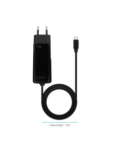TooQ Cargador de portátil GAN USB-C PD 100W, Negro 2