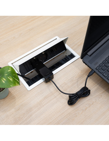 TooQ Cargador de portátil GAN USB-C PD 100W, Negro