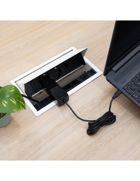 TooQ Cargador de portátil GAN USB-C PD 100W, Negro