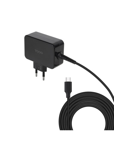TooQ Cargador de portátil GAN USB-C PD 45W, Negro