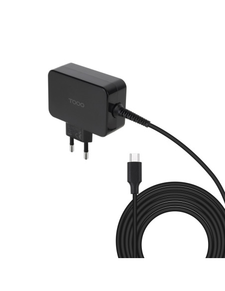 TooQ Cargador de portátil GAN USB-C PD 45W, Negro