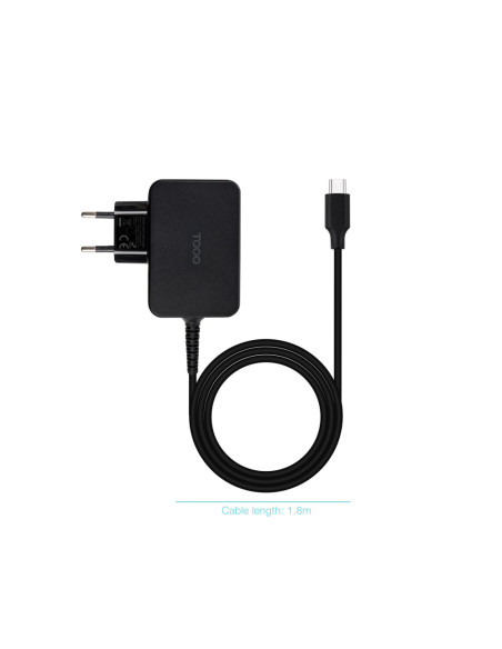 TooQ Cargador de portátil GAN USB-C PD 45W, Negro