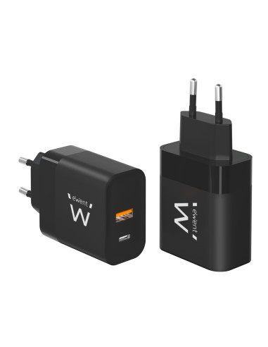 Ewent EW1327 cargador de dispositivo móvil Universal Negro Corriente alterna Carga rápida Interior