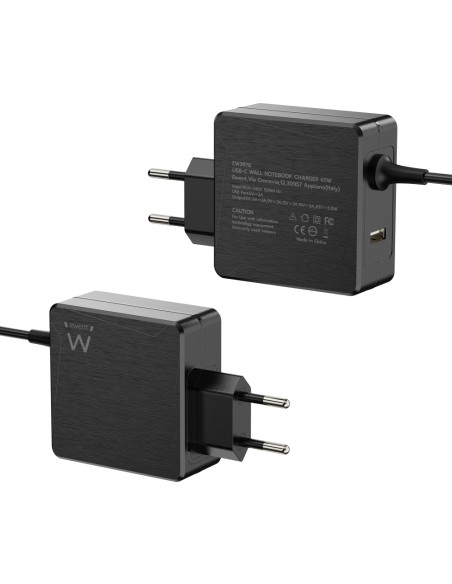 Ewent EW3978 cargador de dispositivo móvil Portátil Negro Corriente alterna Carga rápida Interior