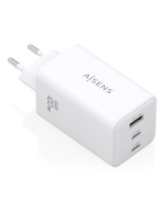 AISENS Cargador GaN 100W, 2x USB-C PD3.0 QC4.0 QC5.0, 1x USB-A QC3.0, Blanco
