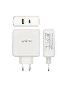 AISENS Cargador 48 W, 1x USB-C PD3.0 30 W, 1x USB-A QC3.0 18 W, Blanco 2