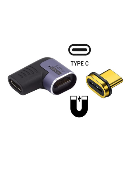 Ewent EC1048 cambiador de género para cable USB-C Negro, Púrpura