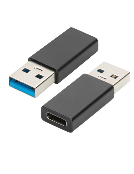 Ewent EW9650 cambiador de género para cable USB Type-A USB Type-C Negro