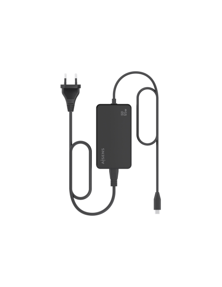 AISENS Cargador De Sobremesa GaN 65W PD3.0 1xUSB-C 1.8m, Negro