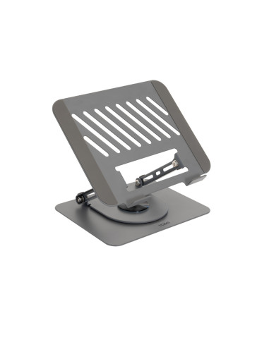TooQ Soporte Elevador con rotación 360° y ajustable, para dispositivos de 11”-17”, Color Gris Oscuro