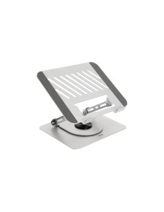 TooQ Soporte Elevador con rotación 360° y ajustable, para dispositivos de 11”-17”, Color Plata