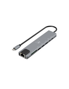 Ewent EW1146 base para portátil y replicador de puertos Alámbrico USB 3.2 Gen 1 (3.1 Gen 1) Type-C Gris