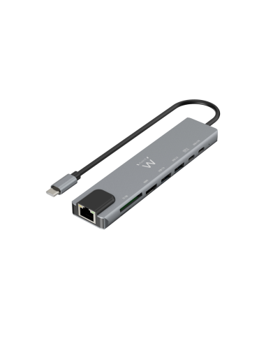Ewent EW1146 base para portátil y replicador de puertos Alámbrico USB 3.2 Gen 1 (3.1 Gen 1) Type-C Gris