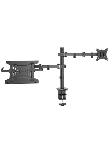 Ewent EW1519 soporte para ordenador portátil Soporte de mesa con estante para ordenador portátil y brazo para monitor Negro 39,6