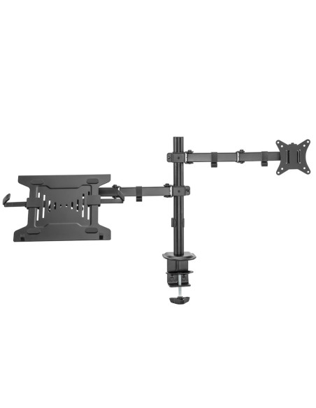Ewent EW1519 soporte para ordenador portátil Soporte de mesa con estante para ordenador portátil y brazo para monitor Negro 39,6