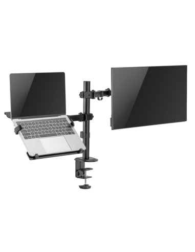 Ewent EW1519 soporte para ordenador portátil Soporte de mesa con estante para ordenador portátil y brazo para monitor Negro 39,6