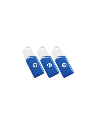 HP X755W PACK x3 unidad flash USB 128 GB USB tipo A 3.2 Gen 1 (3.1 Gen 1) Azul, Blanco