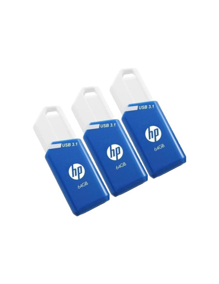 HP x755w Triple Pack unidad flash USB 64 GB USB tipo A 3.2 Gen 1 (3.1 Gen 1) Azul, Blanco