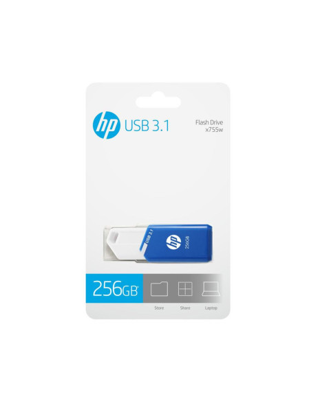 HP x755w unidad flash USB 256 GB USB tipo A 3.2 Gen 1 (3.1 Gen 1) Azul, Blanco