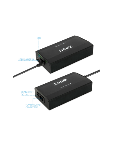 TooQ TQLC-100BS01M adaptador e inversor de corriente Auto/Interior Negro